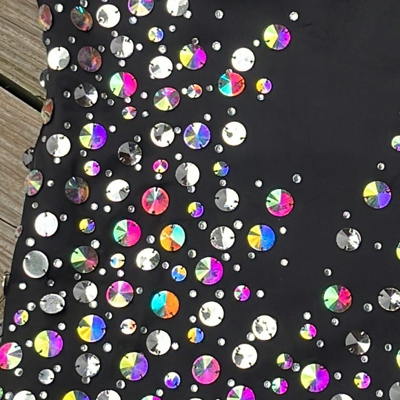 Bodycon beaded black mini dress 6 - Picture 5 of 10
